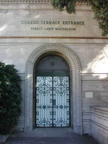 Forest Lawn Memorial Park Mausoleum Dahlia Corridor Entrance