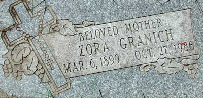 Zora Granich Grave Marker